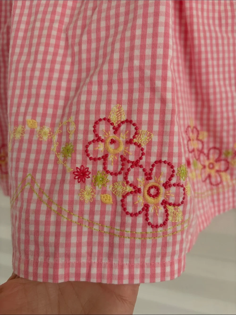 NWT Vintage Gymboree Pink Gingham Sundress Girls Size 3 Y2K Embroidered Floral